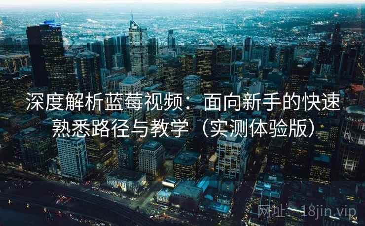 深度解析蓝莓视频：面向新手的快速熟悉路径与教学（实测体验版）