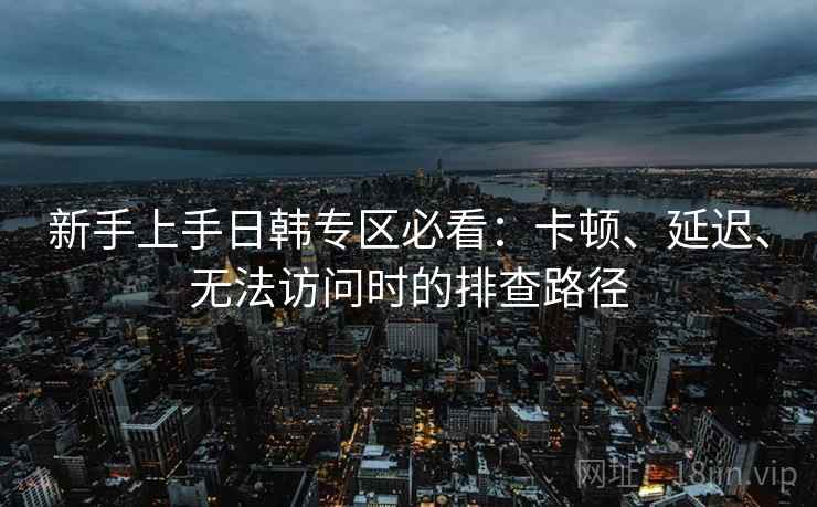 新手上手日韩专区必看：卡顿、延迟、无法访问时的排查路径