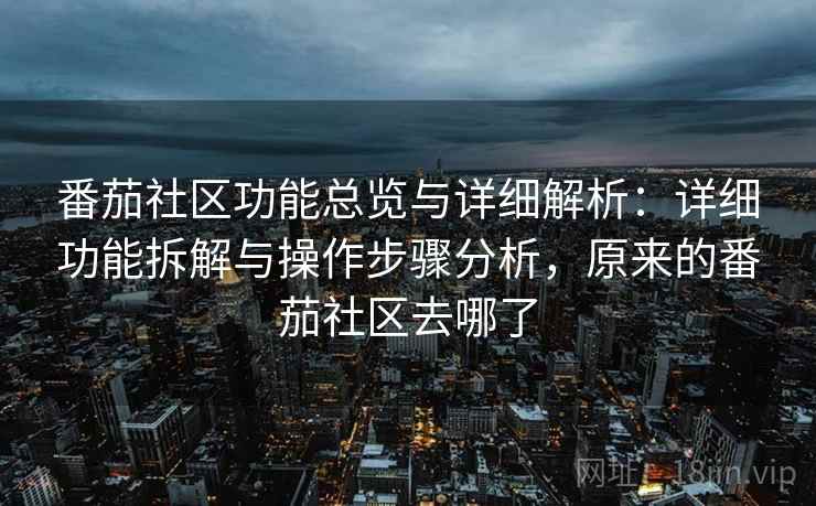 番茄社区功能总览与详细解析：详细功能拆解与操作步骤分析，原来的番茄社区去哪了