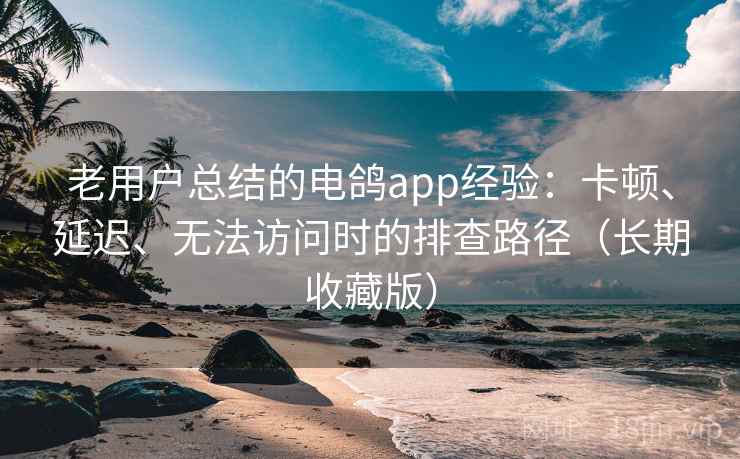 老用户总结的电鸽app经验：卡顿、延迟、无法访问时的排查路径（长期收藏版）