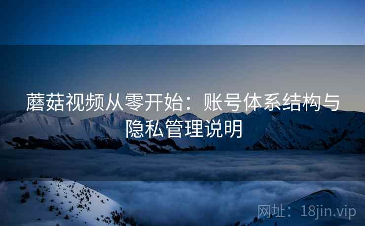 蘑菇视频从零开始：账号体系结构与隐私管理说明