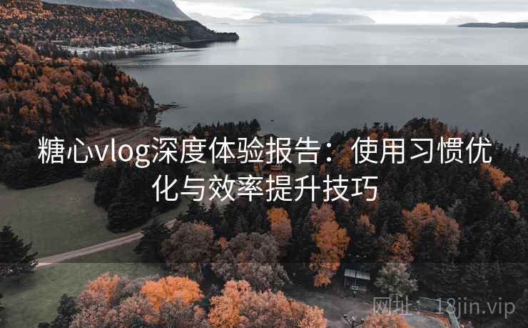 糖心vlog深度体验报告：使用习惯优化与效率提升技巧
