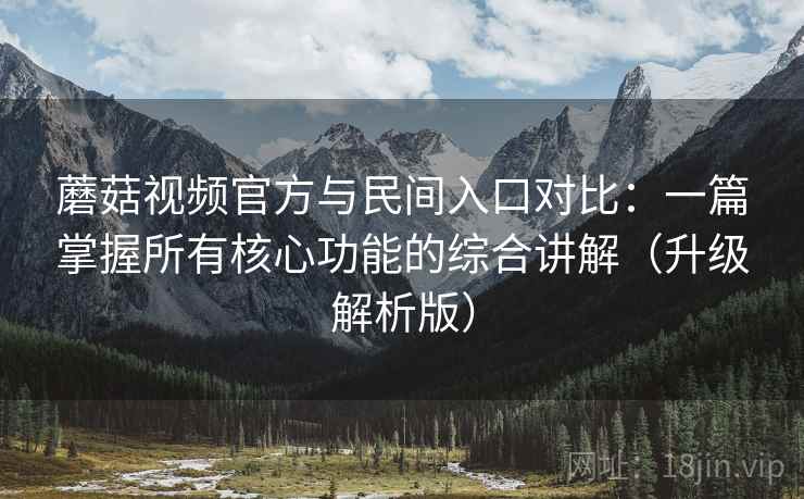 蘑菇视频官方与民间入口对比：一篇掌握所有核心功能的综合讲解（升级解析版）